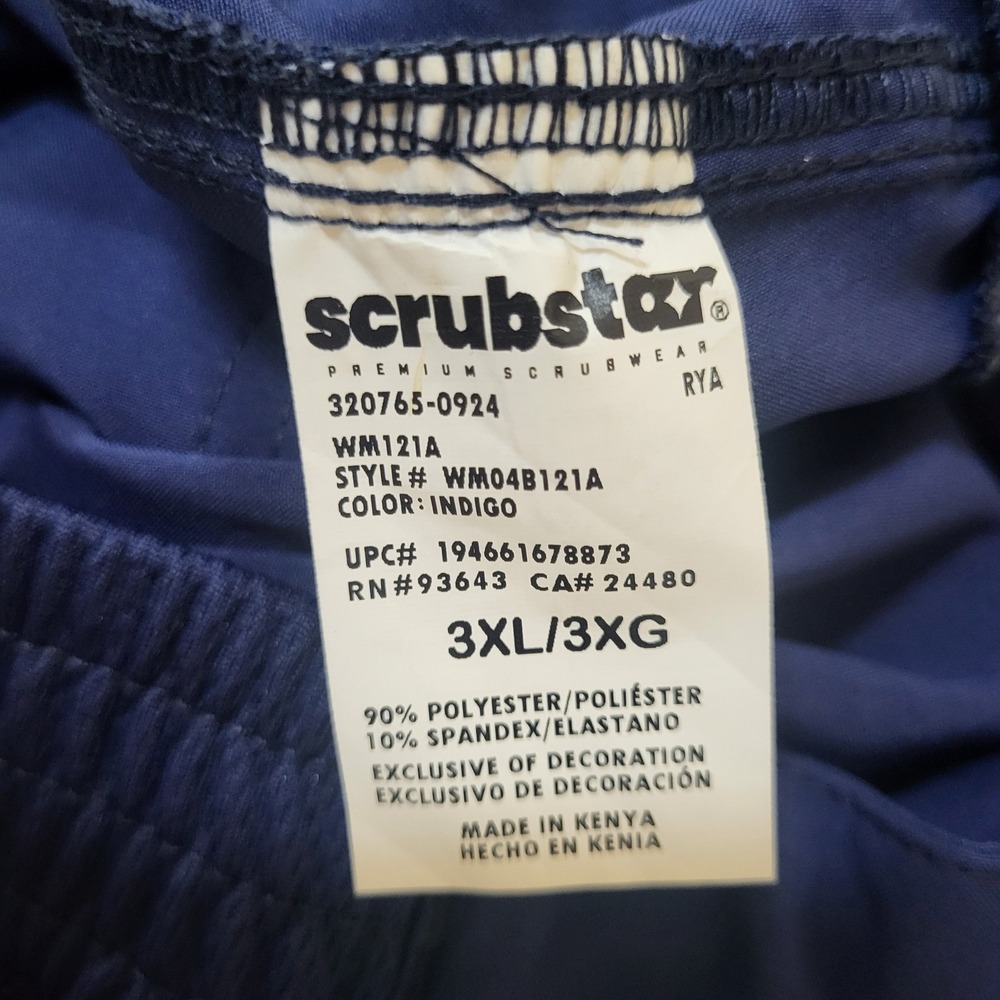Scrubstar Premium Performance Navy Blue Scrub Pants 3XL Straight Leg WM04B121A - Picture 4 of 11